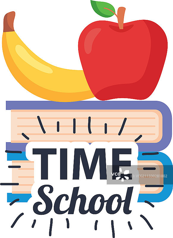 苹果和香蕉上的返校季字母图片素材