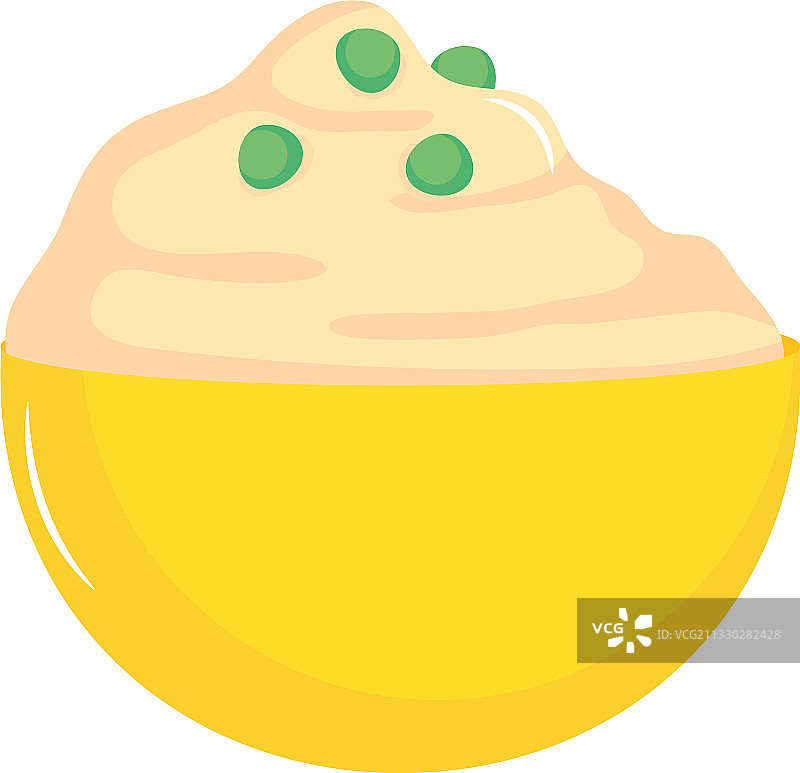 土豆泥碗图标扁平风格图片素材