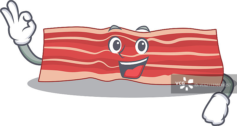 培根吉祥物设计展示OK手势图片素材