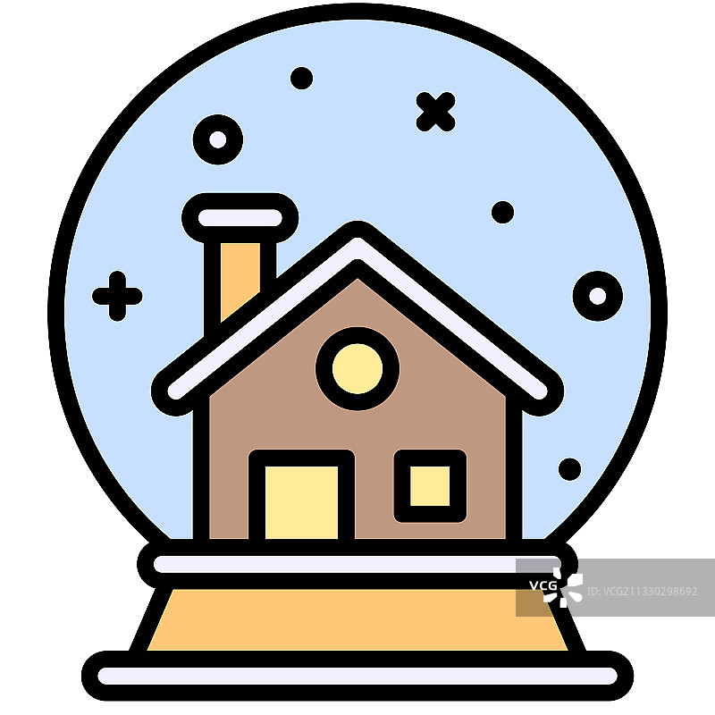 冬季城市雪花球图标图片素材