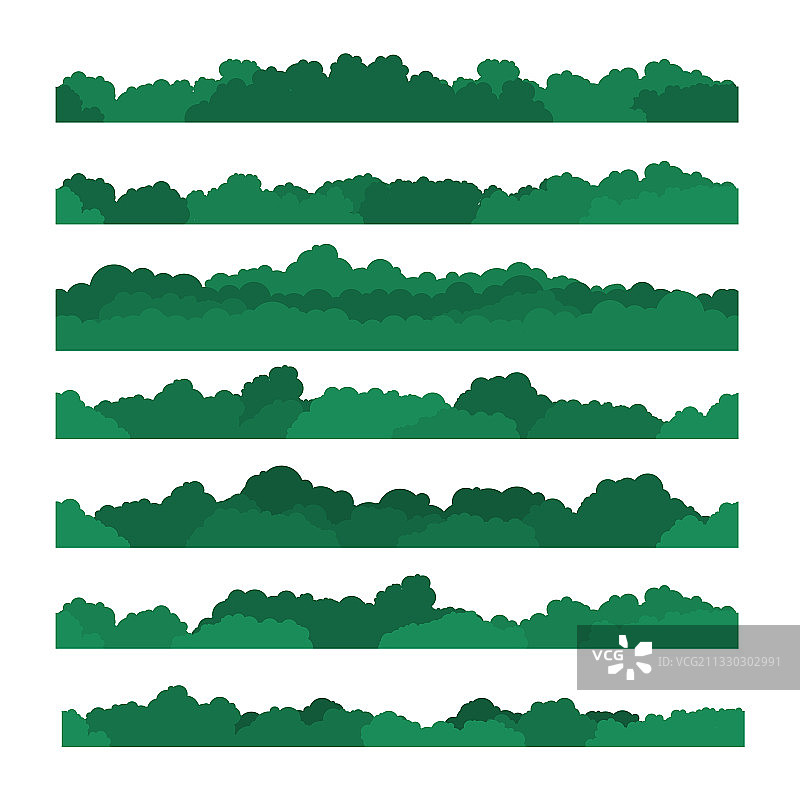 卡通风格的灌木和植被图片素材