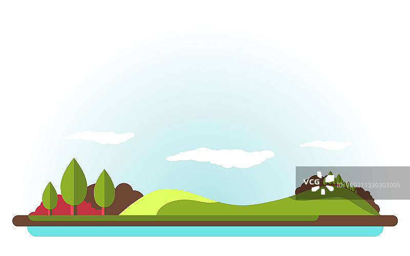 卡通彩色山脉风景图片素材