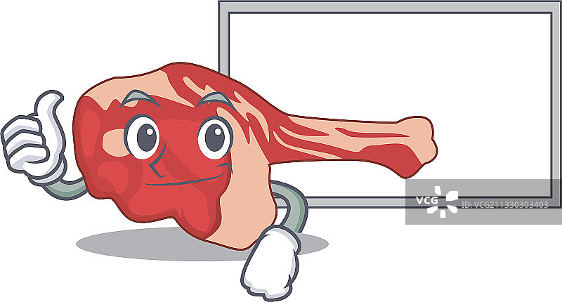 竖起大拇指的卡通羊腿设计图片素材