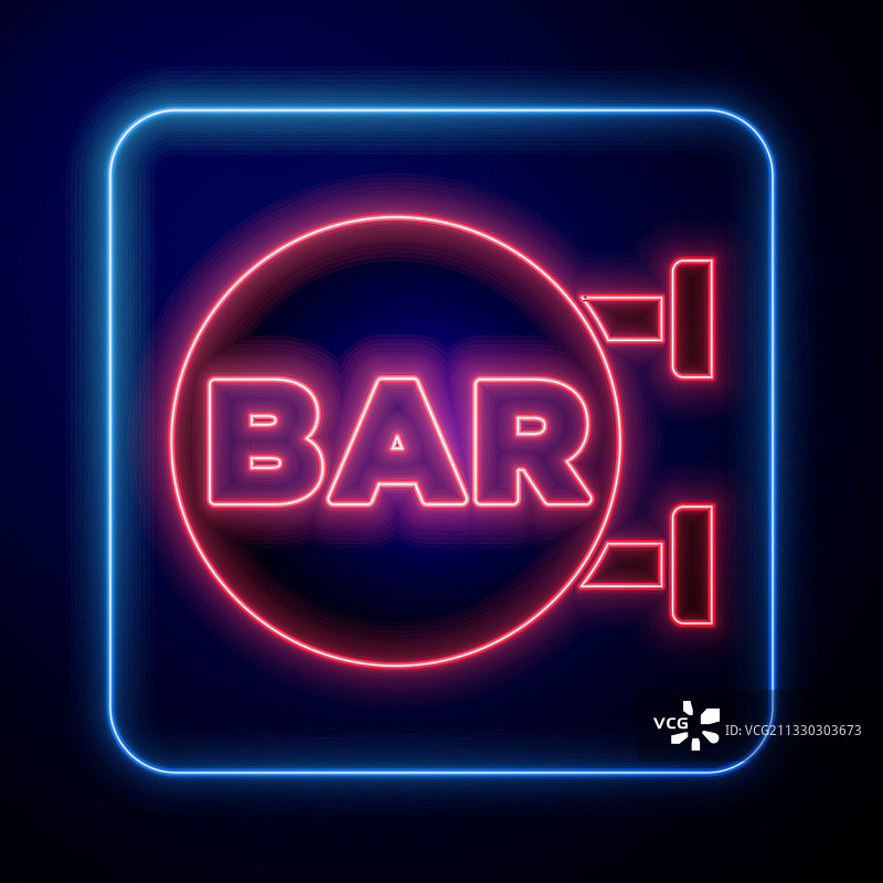 发光的霓虹灯酒吧招牌图片素材