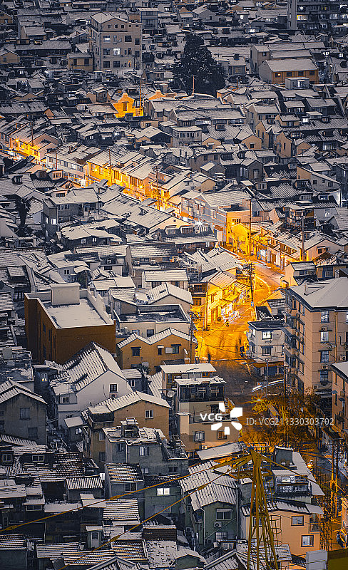 上海 雪景 夜景图片素材