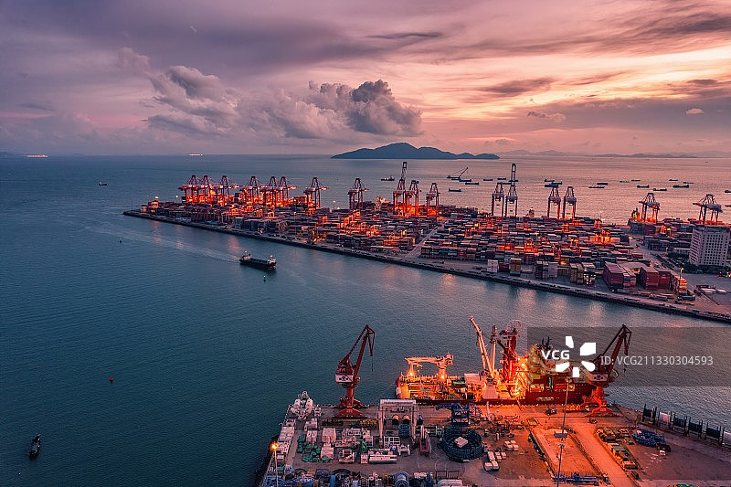 港口的傍晚图片素材