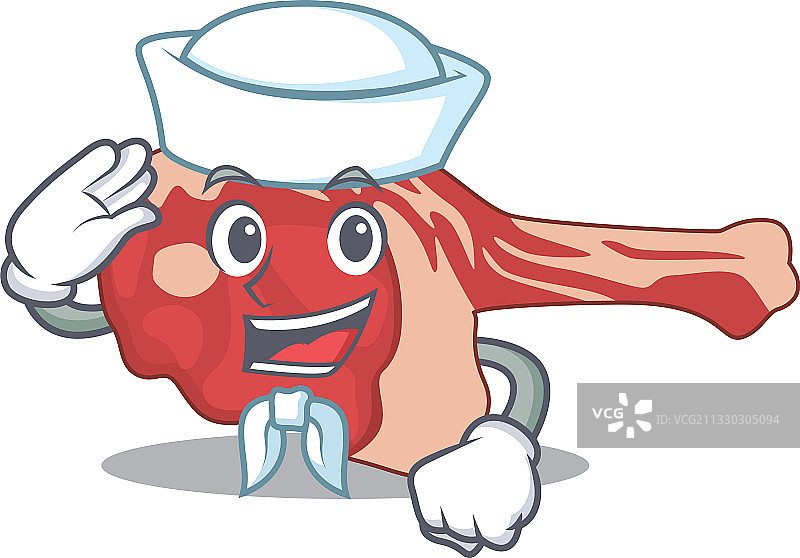 微笑的水手卡通人物腿和羊肉图片素材