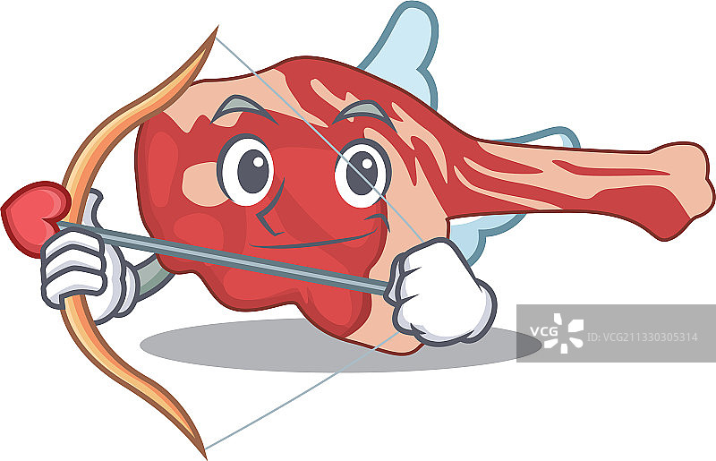 丘比特卡通造型的可爱小羊腿图片素材