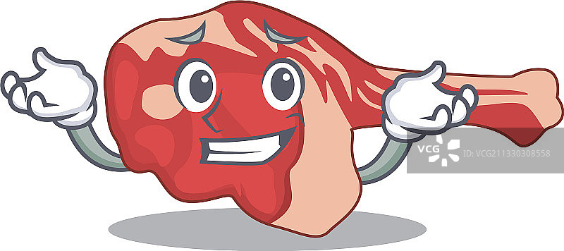 可爱咧嘴笑的小羊腿卡通形象图片素材