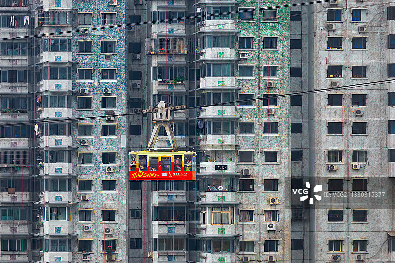 重庆长江索道建筑一体图片素材
