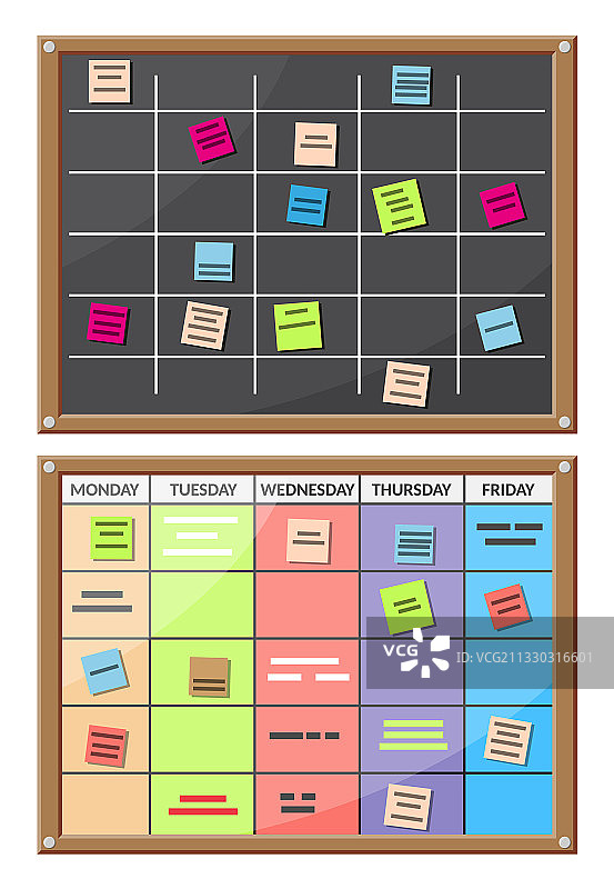 贴满便签卡的公告栏图片素材