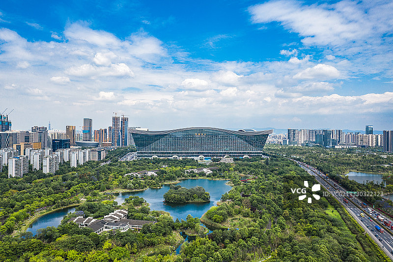 成都环球中心、锦城湖图片素材