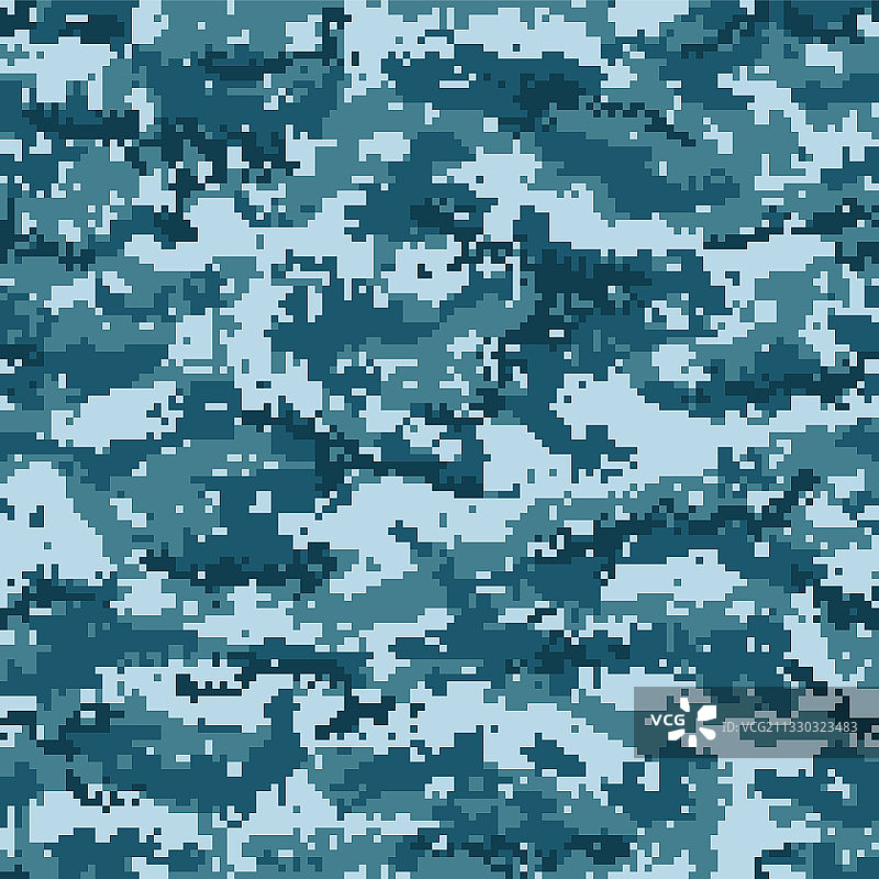 像素风蓝色迷彩无缝图案图片素材