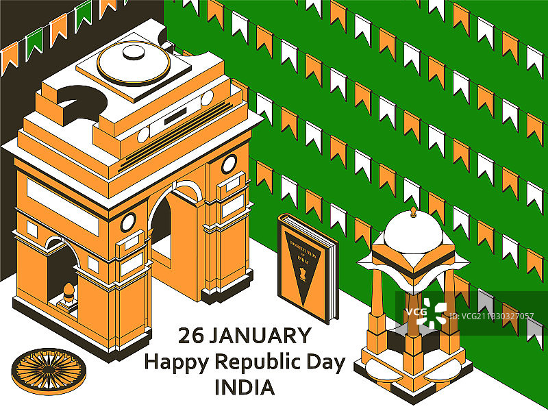 印度共和国日贺卡图片素材