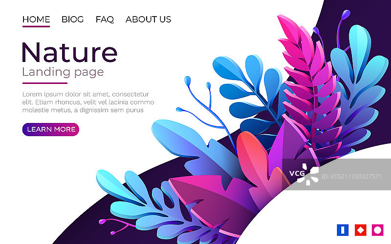 绿色潮流异域风情着陆页模板图片素材