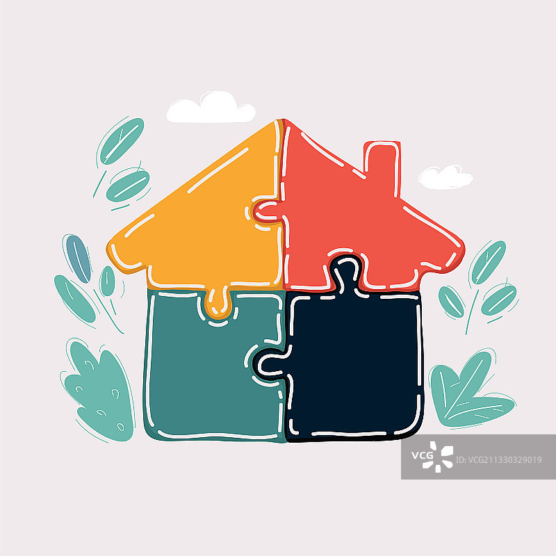 彩色拼图图片素材