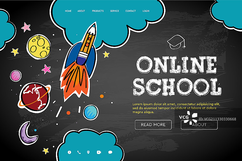 在线教育网页banner涂鸦风格模板图片素材
