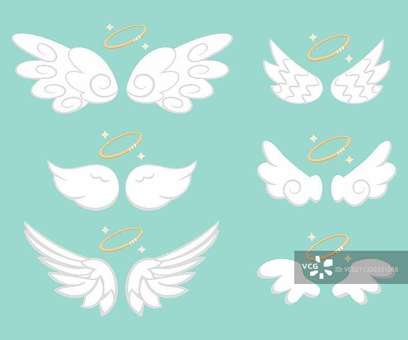 天使翅膀卡通图案图片素材