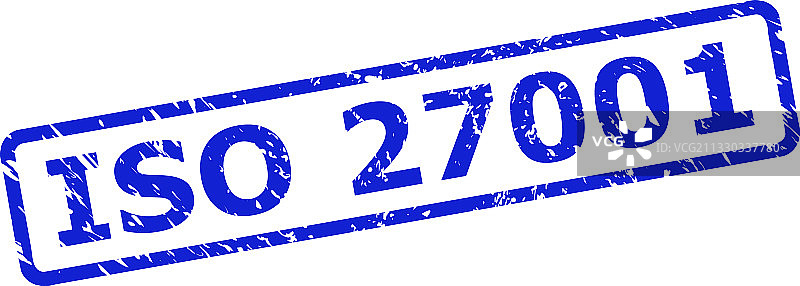 带有磨损表面的ISO 27001图章图片素材