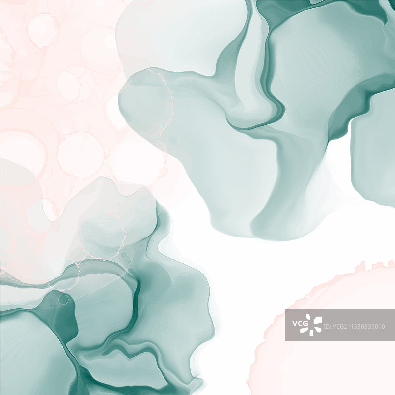 抽象绿色玫瑰酒精墨水背景流体图片素材