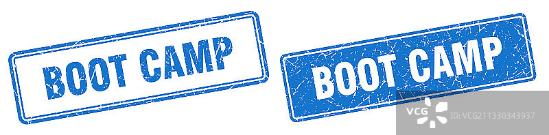 新兵训练营印章方形复古标志图片素材