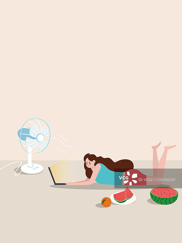夏天电扇西瓜图片素材