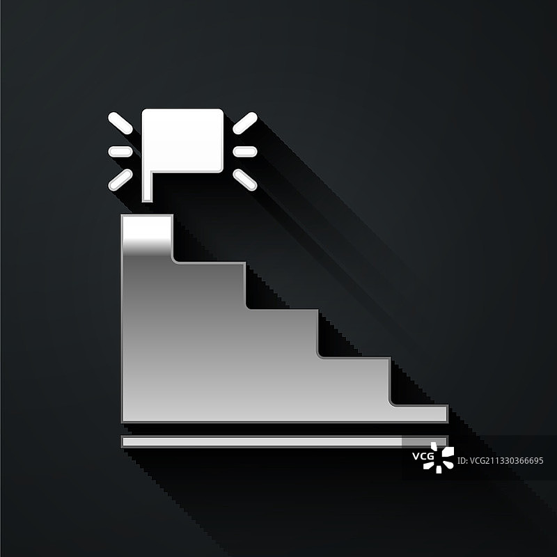 终点旗帜图标银色阶梯图片素材