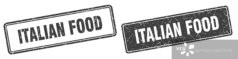 意大利美食印章方形复古图案图片素材