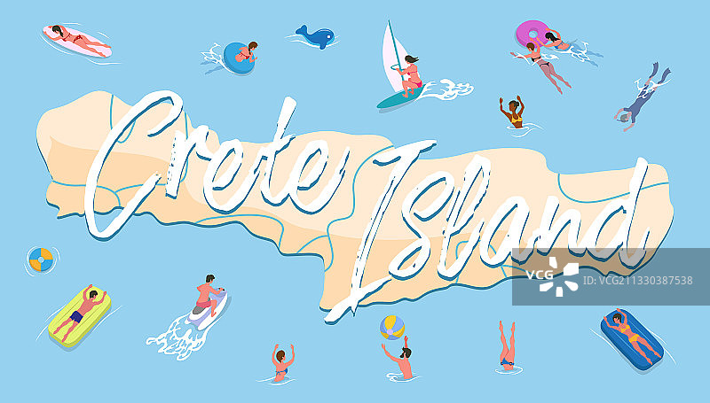 献给克里特岛度假者的明信片图片素材