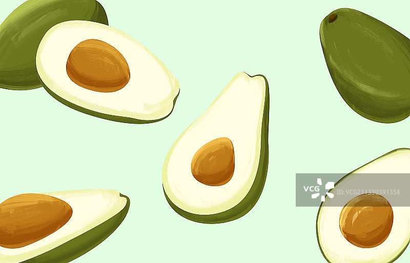 牛油果插画图片素材