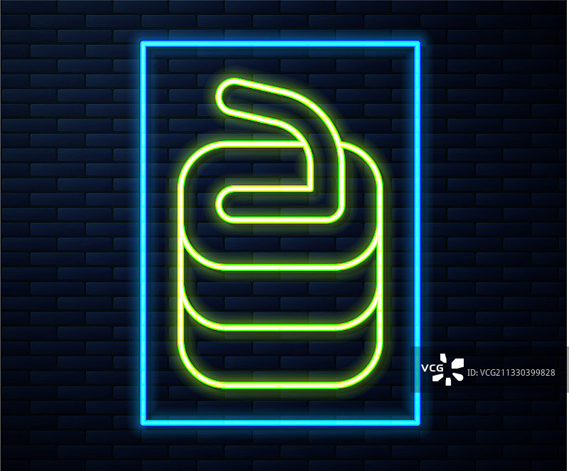 冰壶运动发光霓虹灯线图片素材