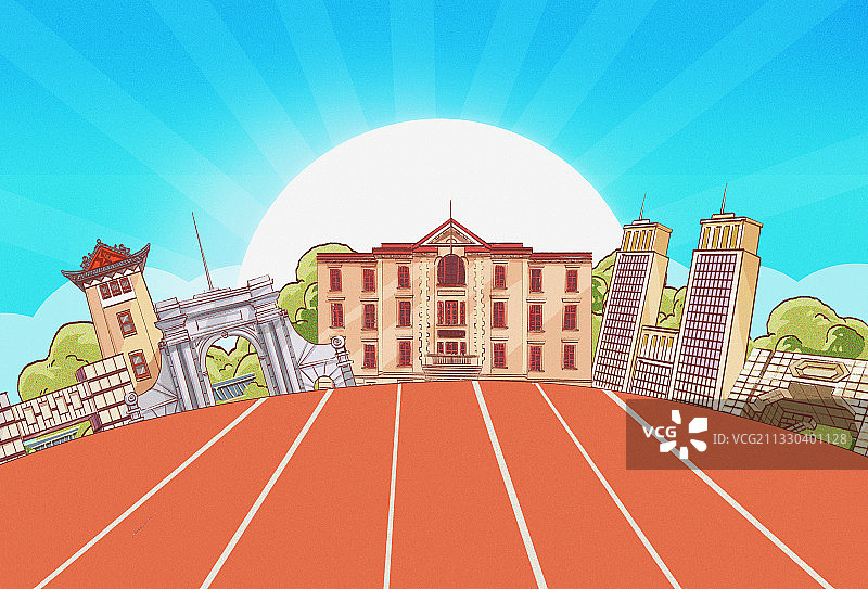 加油高考创意插画图片素材