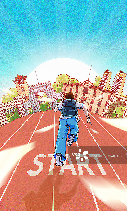 加油高考创意插画图片素材