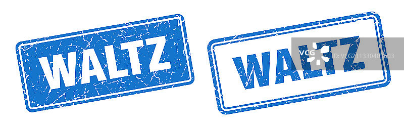 华尔兹印章套装，方形做旧标志图片素材