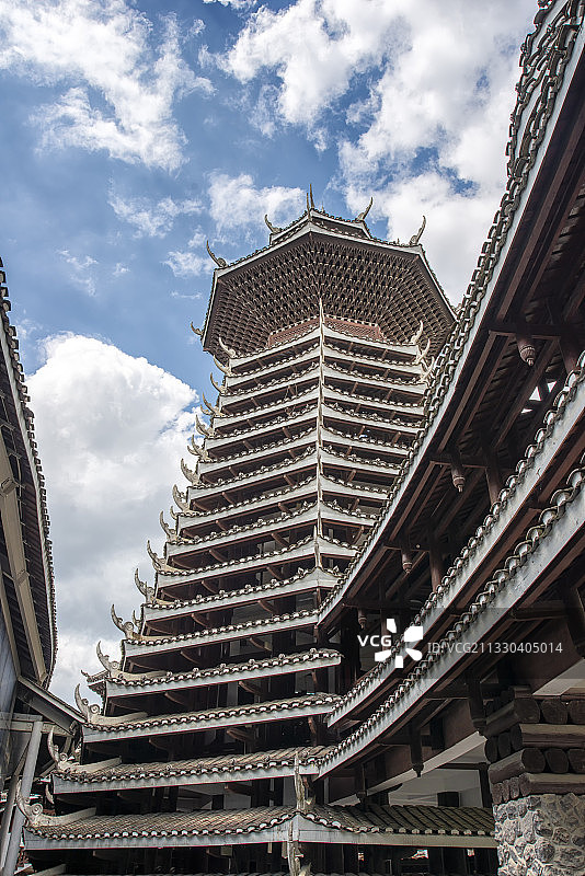 贵阳市南明区双龙航空港经济区多彩贵州城侗家鼓楼图片素材