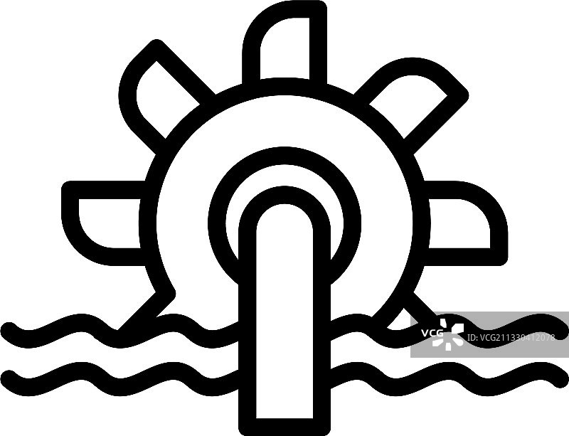 水力发电轮图标轮廓样式图片素材