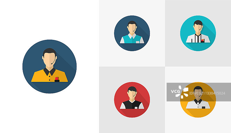 裁判扁平图标模板足球图标组合图片素材