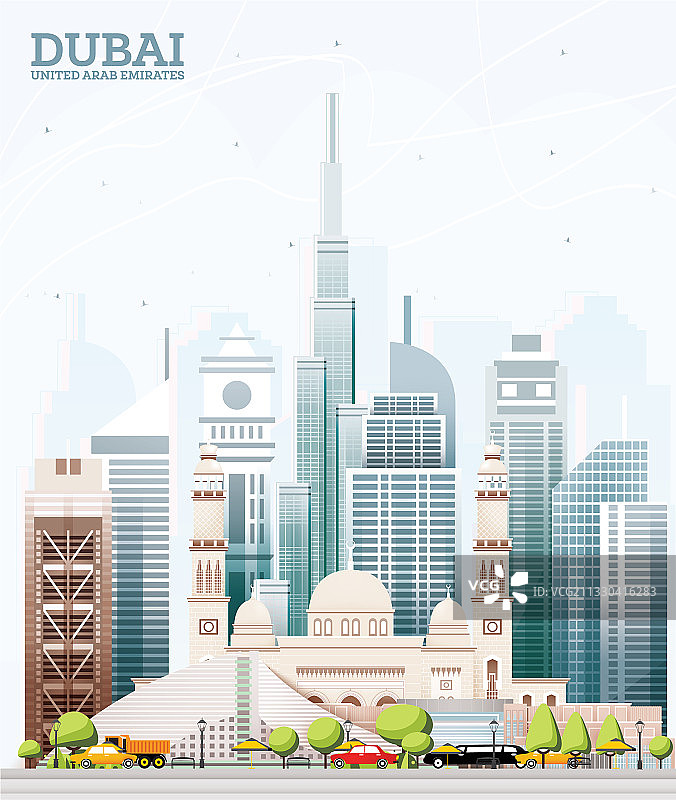 迪拜城市天际线图片素材