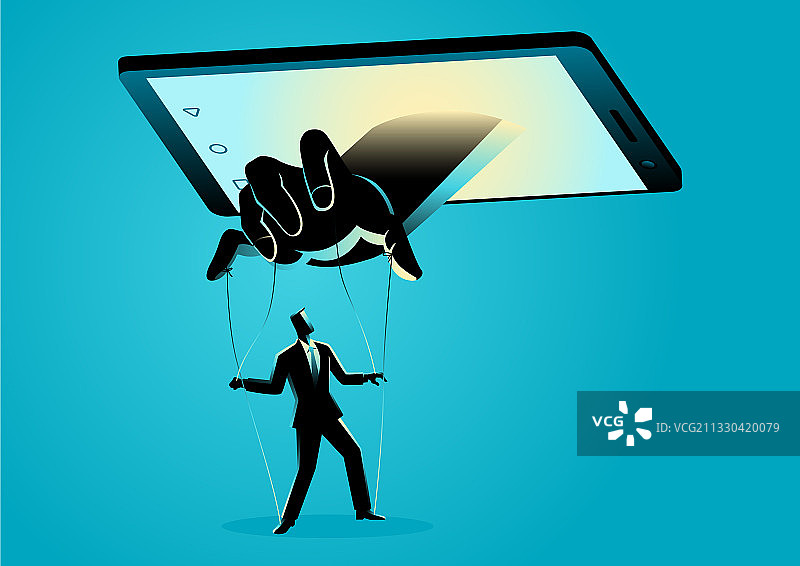 男人使用智能手机控制图片素材