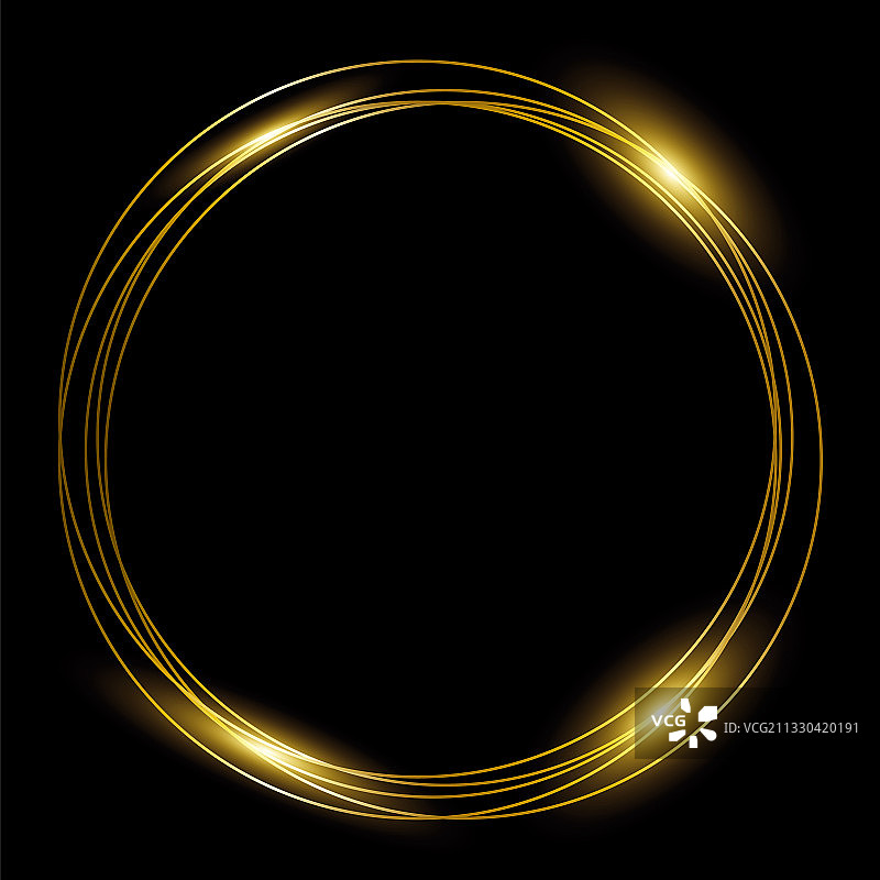 圆形金色框架金环图片素材