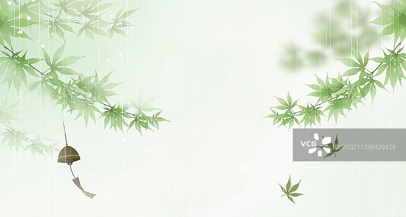 清明中式横版插画图片素材