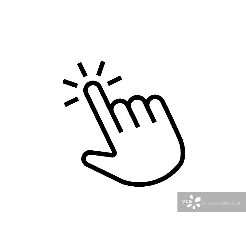 手指点击图标线条点图片素材
