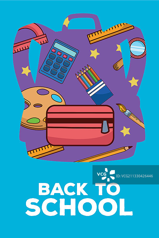 带有书包的返校季标语图片素材