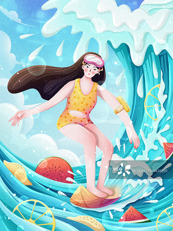 夏日海边激情冲浪图片素材