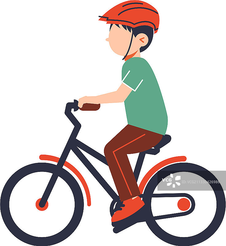 男孩骑车扁平风格图标图片素材