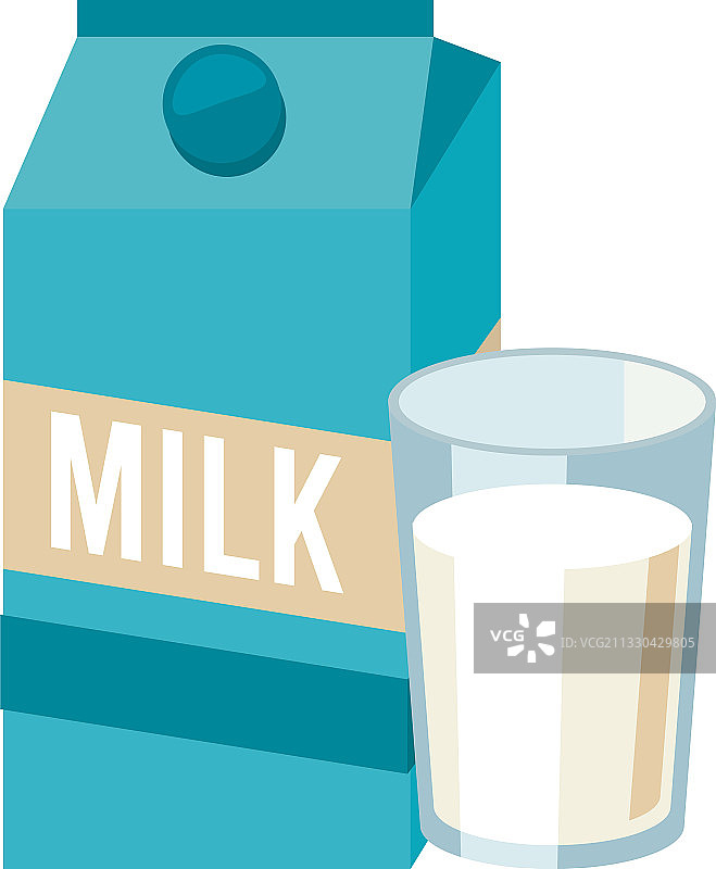 牛奶盒和玻璃饮料图标图片素材
