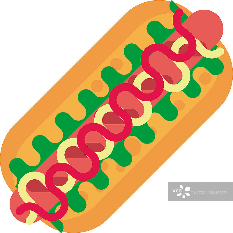 美味热狗快餐剪影风格图标图片素材