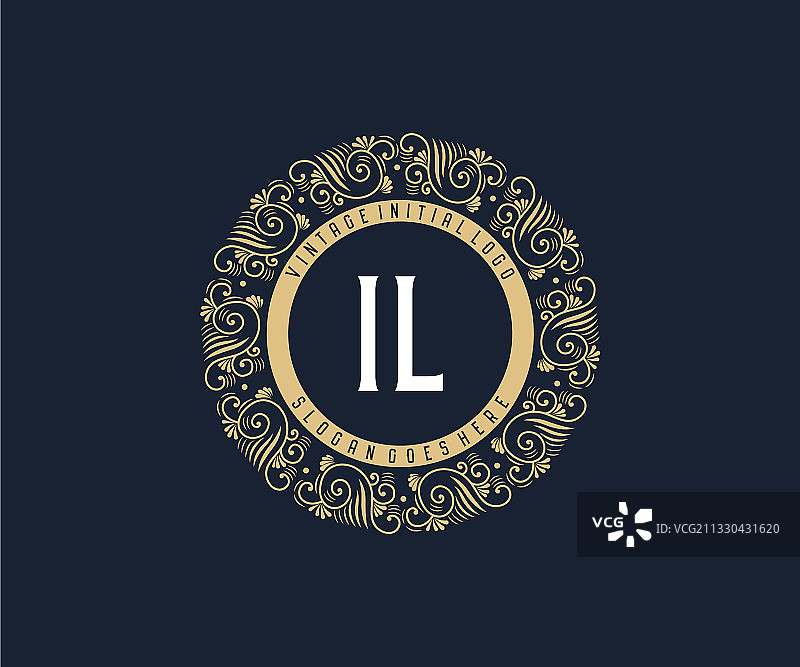IL复古奢华维多利亚风格标志图片素材