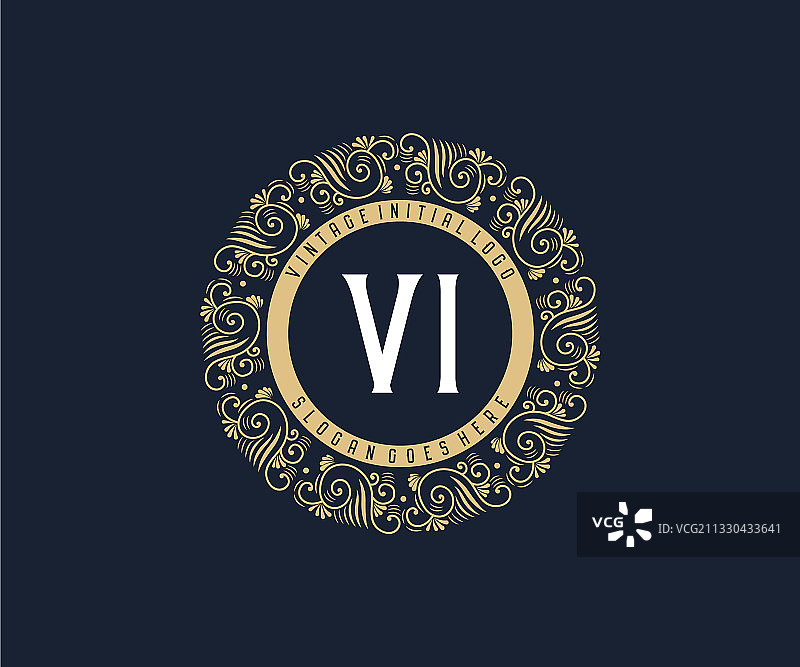 复古奢华VI字母标志图片素材