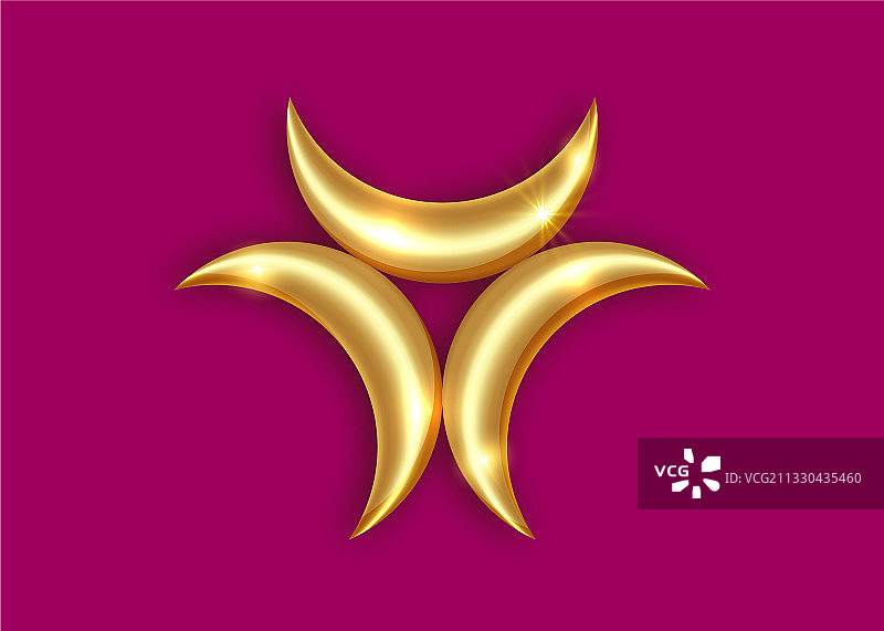 金色三重女神神秘Logo月相图片素材